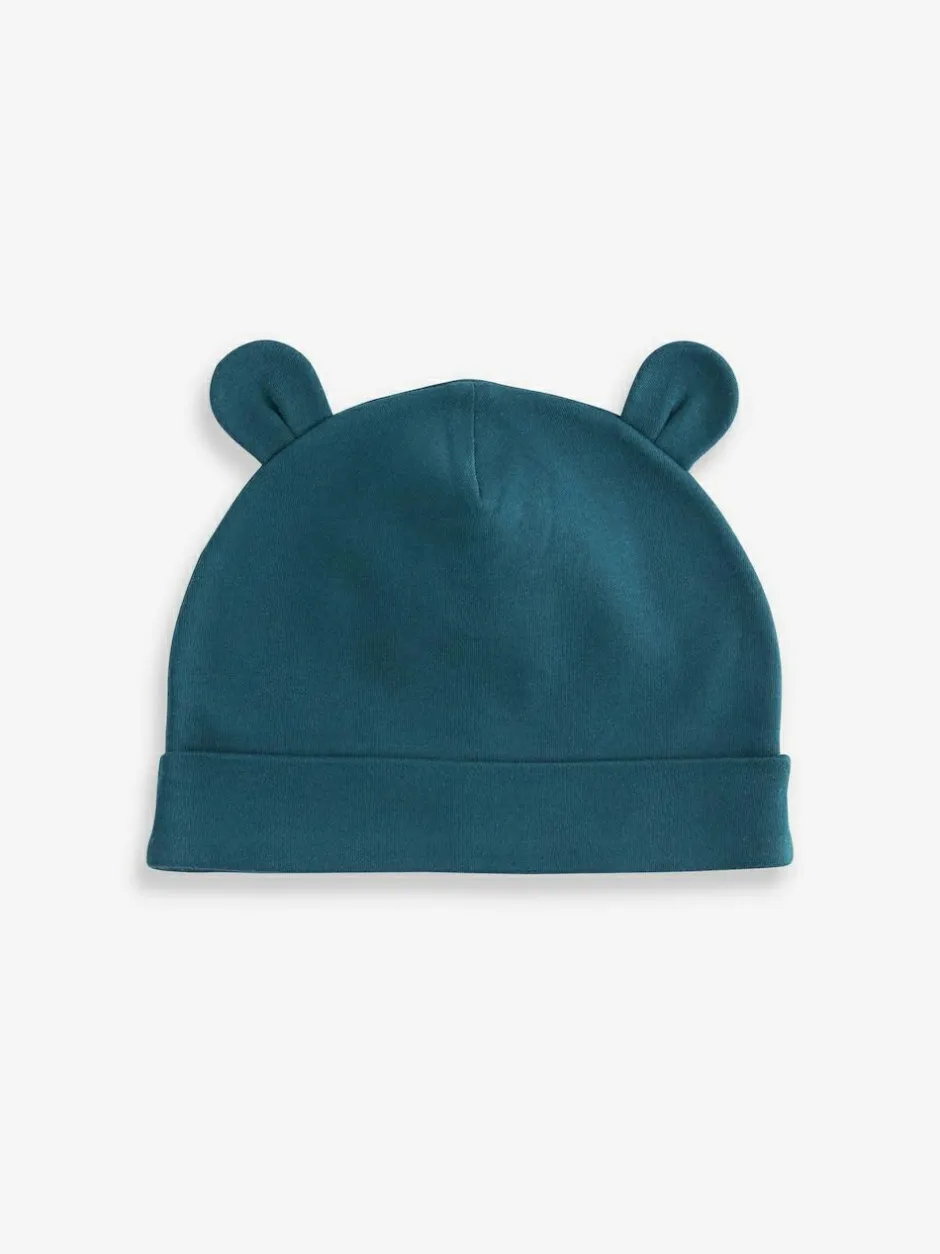 Next Mid Blue Baby 100% Cotton Beanies 3 Pack (0-18mths) Sale