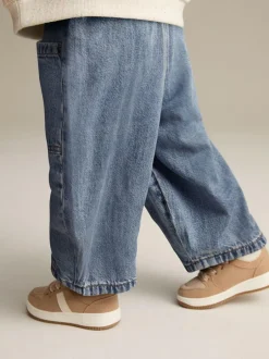 Next Mid Blue Denim Barrel 100% Cotton Jeans (3mths-7yrs) Online