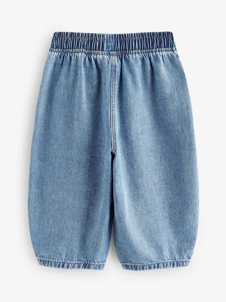 Next Mid Blue Denim Barrel 100% Cotton Jeans (3mths-7yrs) Online