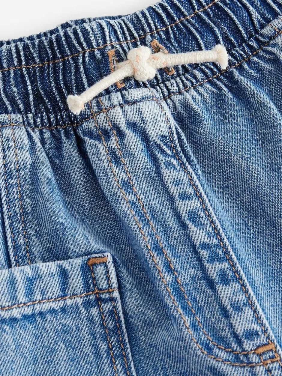 Next Mid Blue Denim Barrel 100% Cotton Jeans (3mths-7yrs) Online