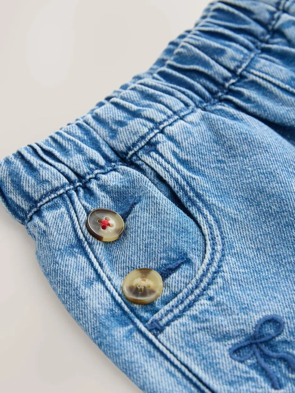 Next Mid Blue Denim Bow Embroidered Jeans (3mths-7yrs) Online