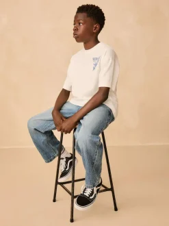 Next Mid Blue Denim Denim Pull On Carpenter Jeans (3-16yrs) New
