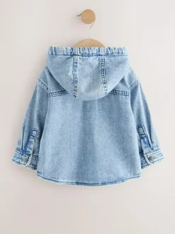 Next Denim Hooded Overshirt (3mths-7yrs) Mid Blue Discount
