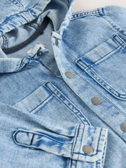 Next Denim Hooded Overshirt (3mths-7yrs) Mid Blue Discount