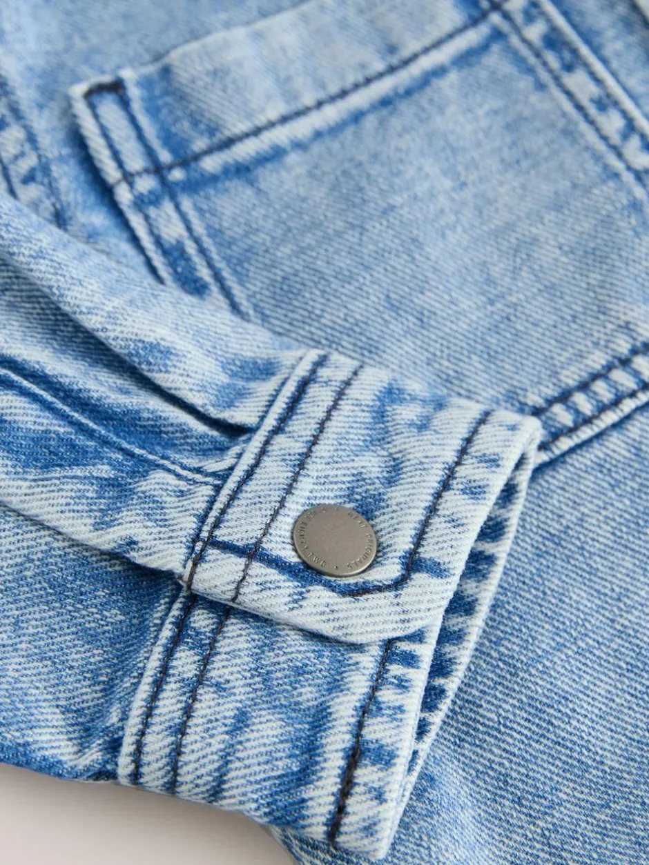 Next Denim Hooded Overshirt (3mths-7yrs) Mid Blue Discount