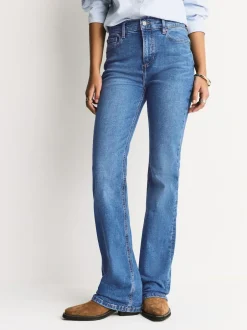 Next Mid Rise Stretch Bootcut Jeans Mid Blue Denim