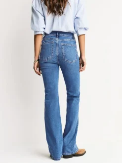 Next Mid Rise Stretch Bootcut Jeans Mid Blue Denim