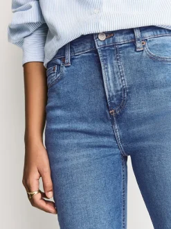 Next Mid Rise Stretch Bootcut Jeans Mid Blue Denim