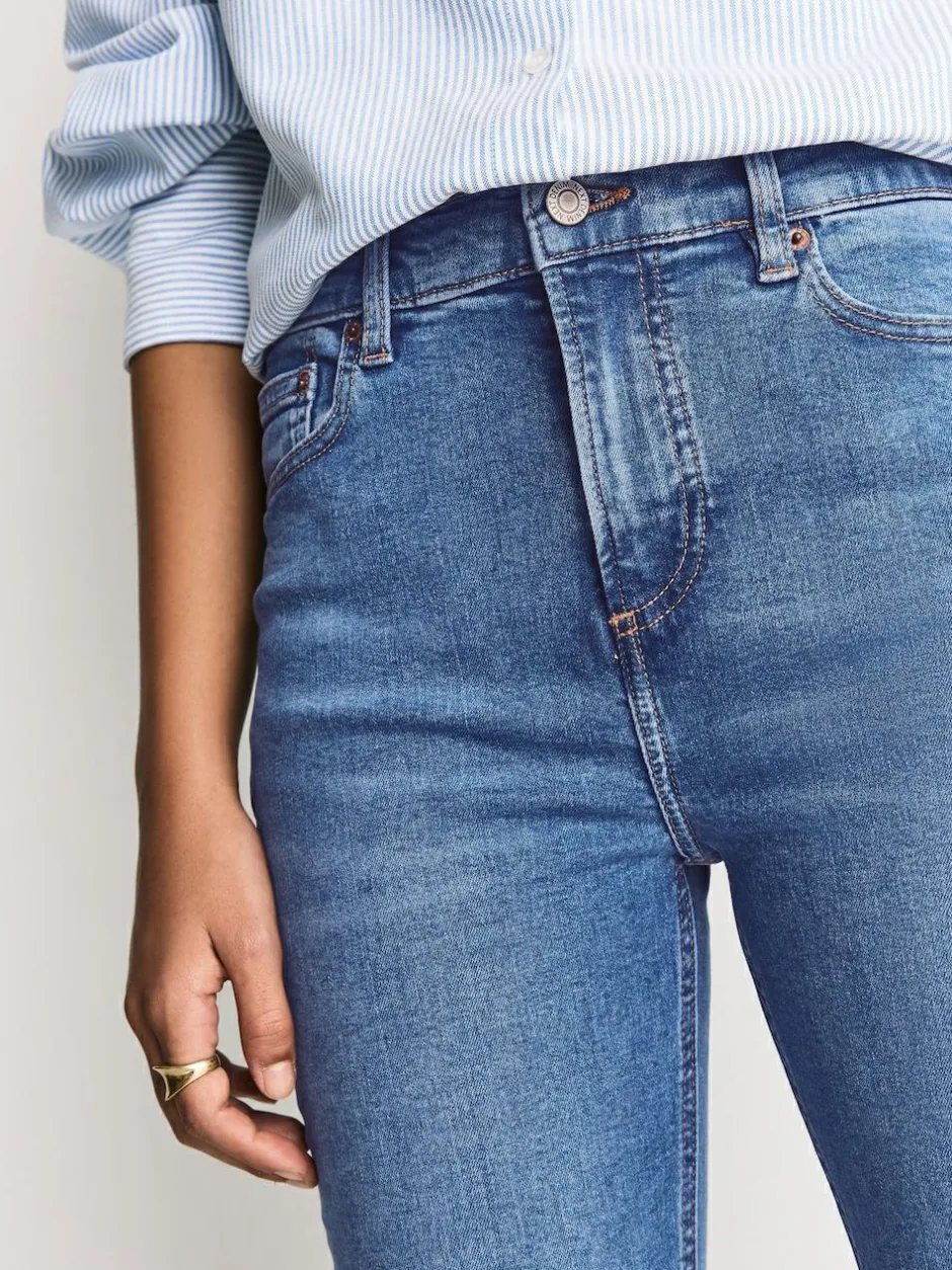 Next Mid Rise Stretch Bootcut Jeans Mid Blue Denim