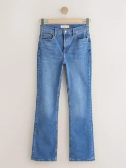 Next Mid Rise Stretch Bootcut Jeans Mid Blue Denim