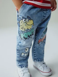 Next Mid Blue Denim Monster Graffiti Jeans (3mths-7yrs) Best