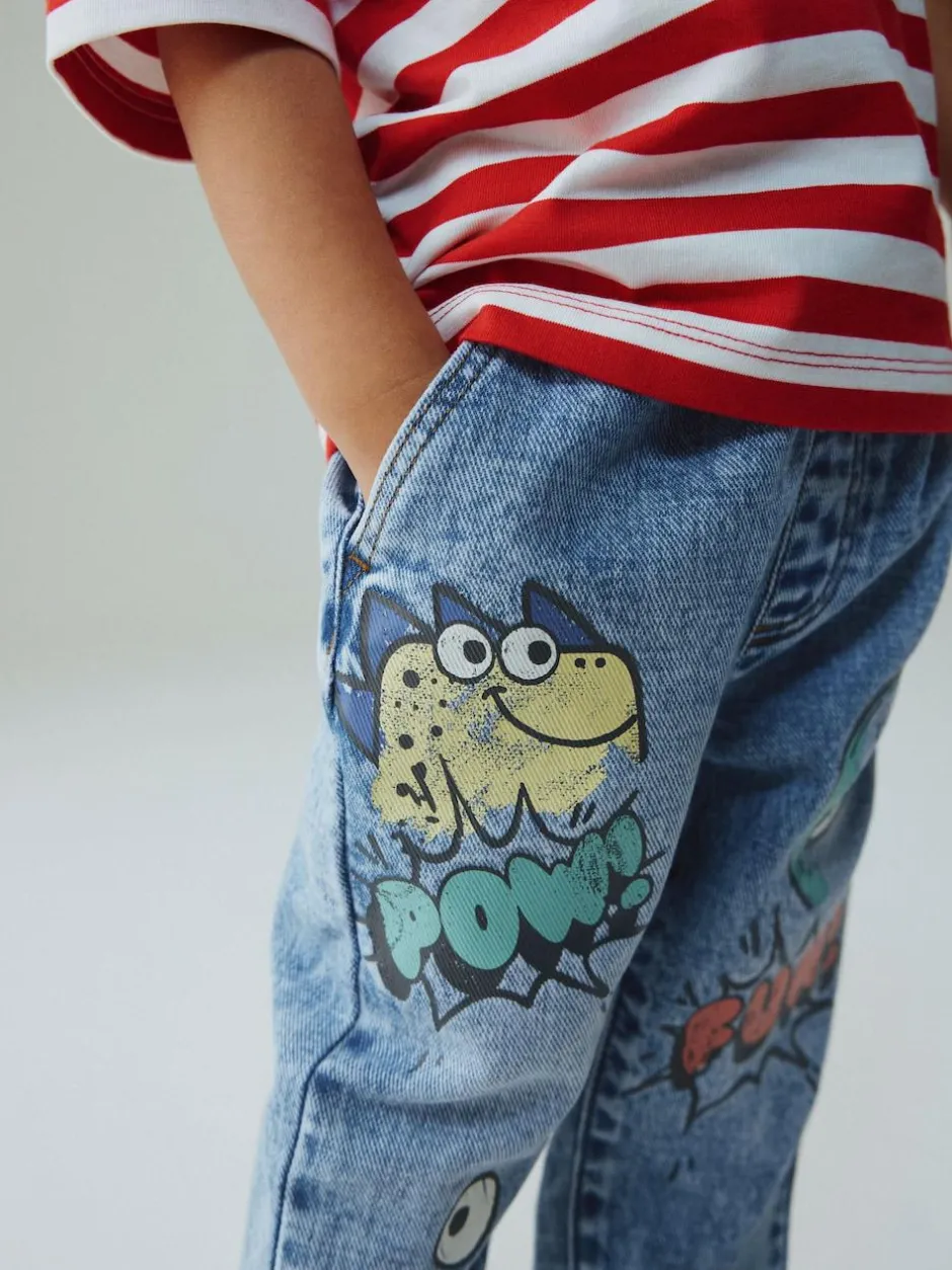 Next Mid Blue Denim Monster Graffiti Jeans (3mths-7yrs) Best