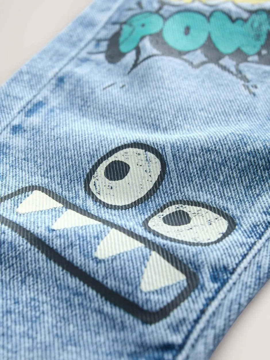 Next Mid Blue Denim Monster Graffiti Jeans (3mths-7yrs) Best