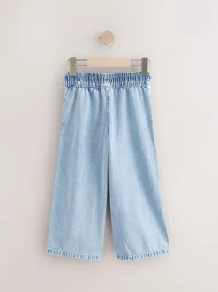 Next Mid Blue Denim Pull On Wide Leg Jeans (3-16yrs) Online