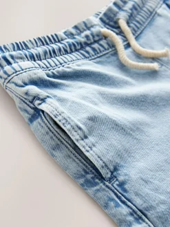 Next Mid Blue Denim Pull On Wide Leg Jeans (3-16yrs) Online