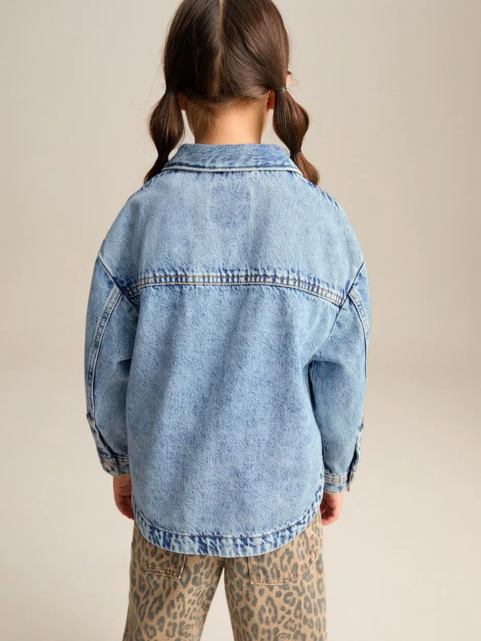 Next Mid Blue Denim Shacket (3-16yrs) Discount
