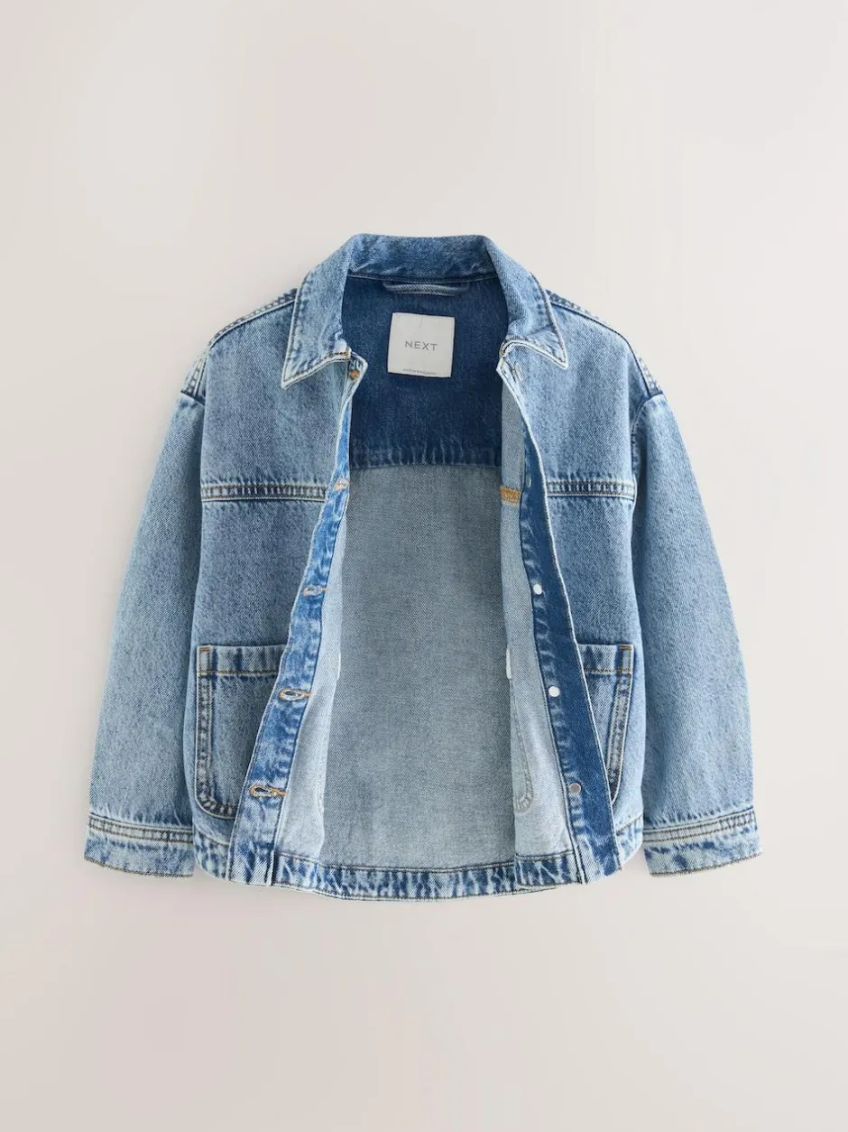 Next Mid Blue Denim Shacket (3-16yrs) Discount
