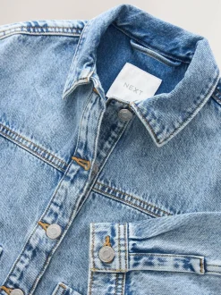 Next Mid Blue Denim Shacket (3-16yrs) Discount