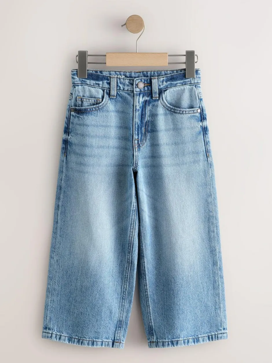 Next Mid Blue Denim Super-wide Fit Authentic Jeans (3-16yrs) Hot