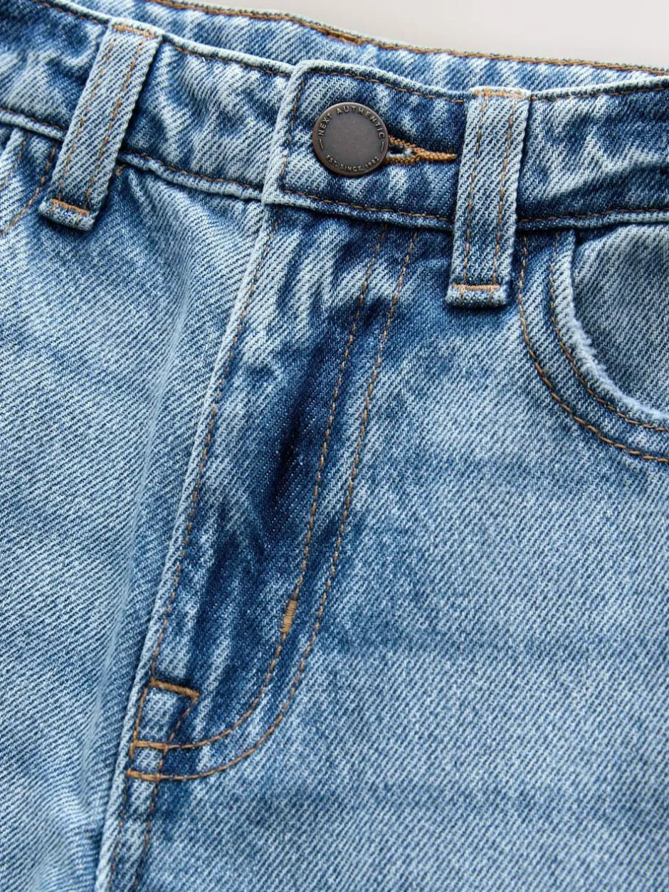 Next Mid Blue Denim Super-wide Fit Authentic Jeans (3-16yrs) Hot