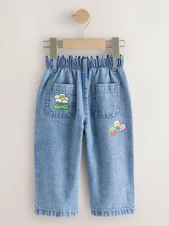 Next Mid Blue Doodle printed Jeans (3mths-7yrs) New