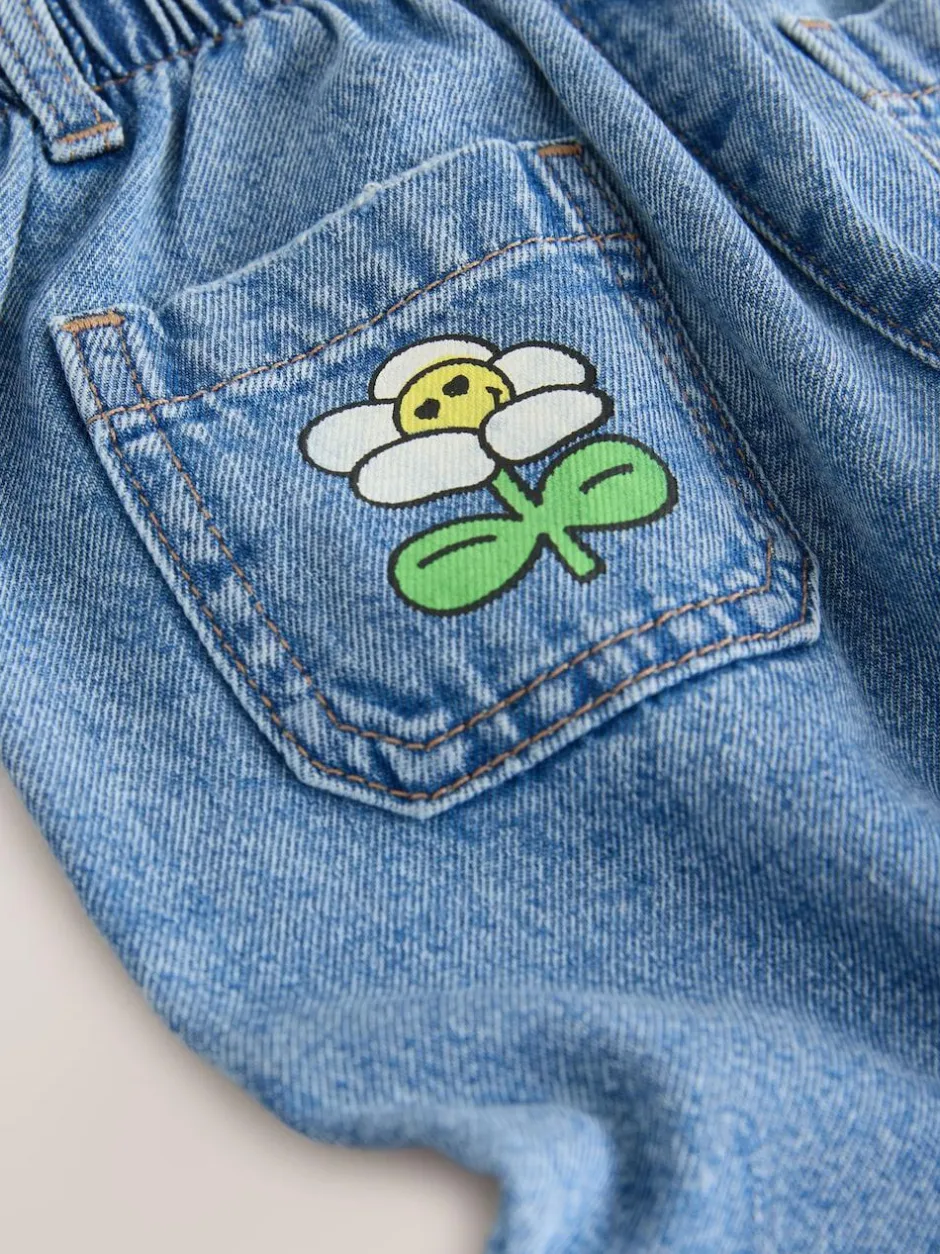 Next Mid Blue Doodle printed Jeans (3mths-7yrs) New