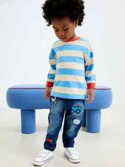 Next Pull On Jeans (3mths-7yrs) Mid Blue Farm Character Sale