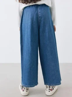 Next Pull On Wide Leg Jeans (6-16yrs) Mid Blue Best