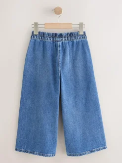 Next Pull On Wide Leg Jeans (6-16yrs) Mid Blue Best