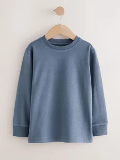 Next Mid Blue Regular Fit Long Sleeve Cosy T-Shirt (3-16yrs) Online