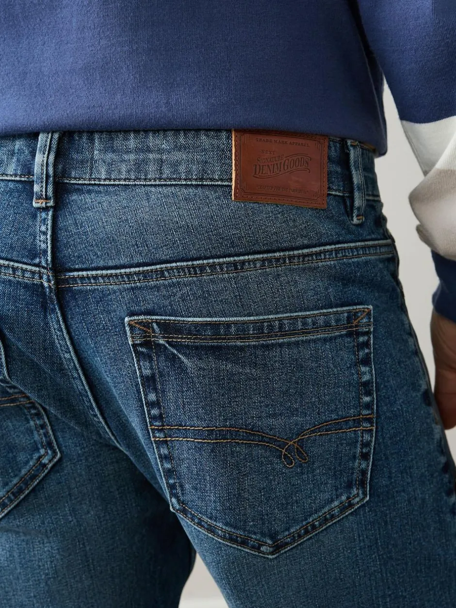 Next Regular Tapered Fit Signature Selvedge Denim Jeans Mid Blue Best