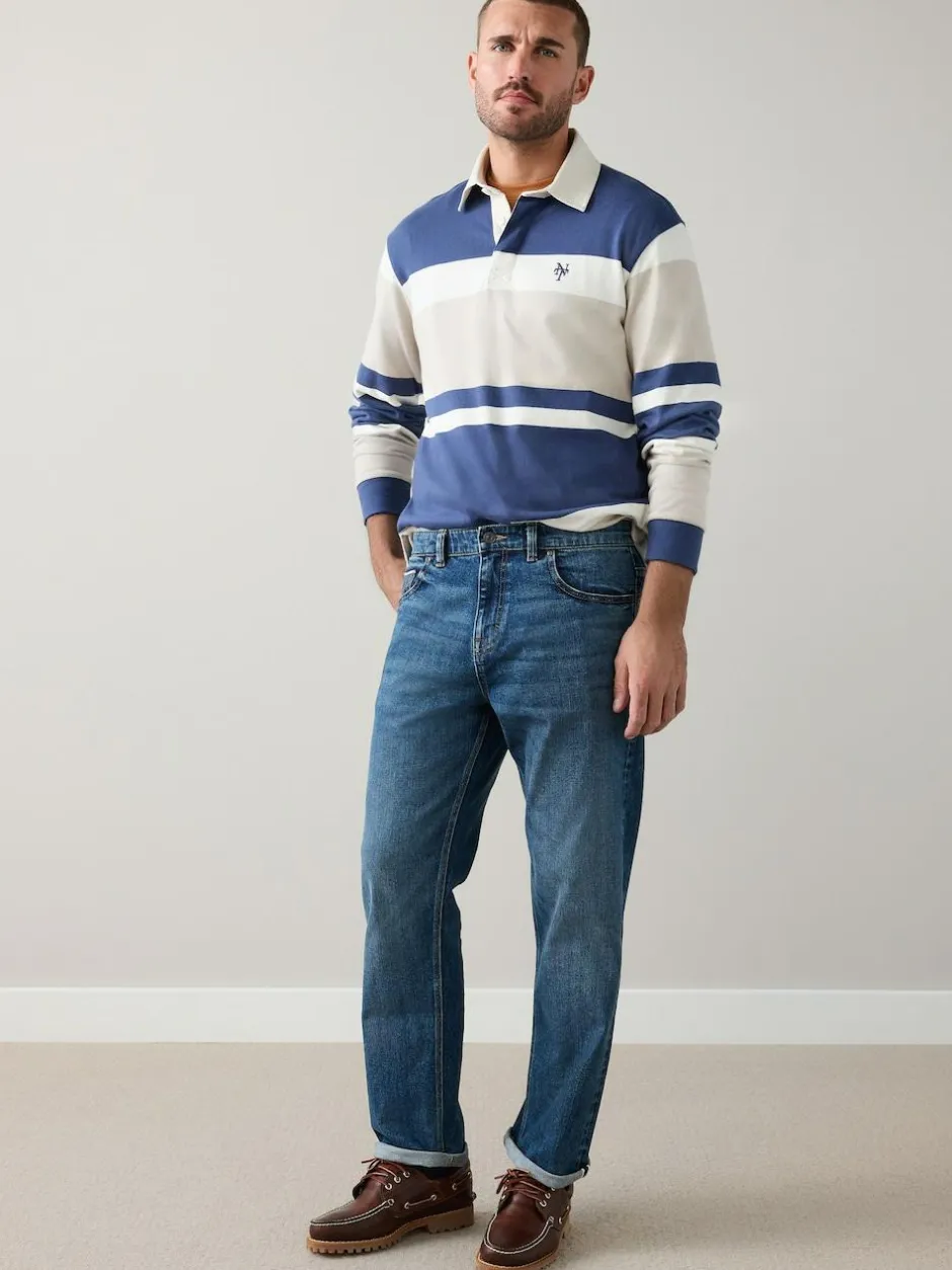 Next Regular Tapered Fit Signature Selvedge Denim Jeans Mid Blue Best