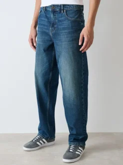 Next Relaxed Fit Authentic Stretch Denim Jeans Mid Blue Discount