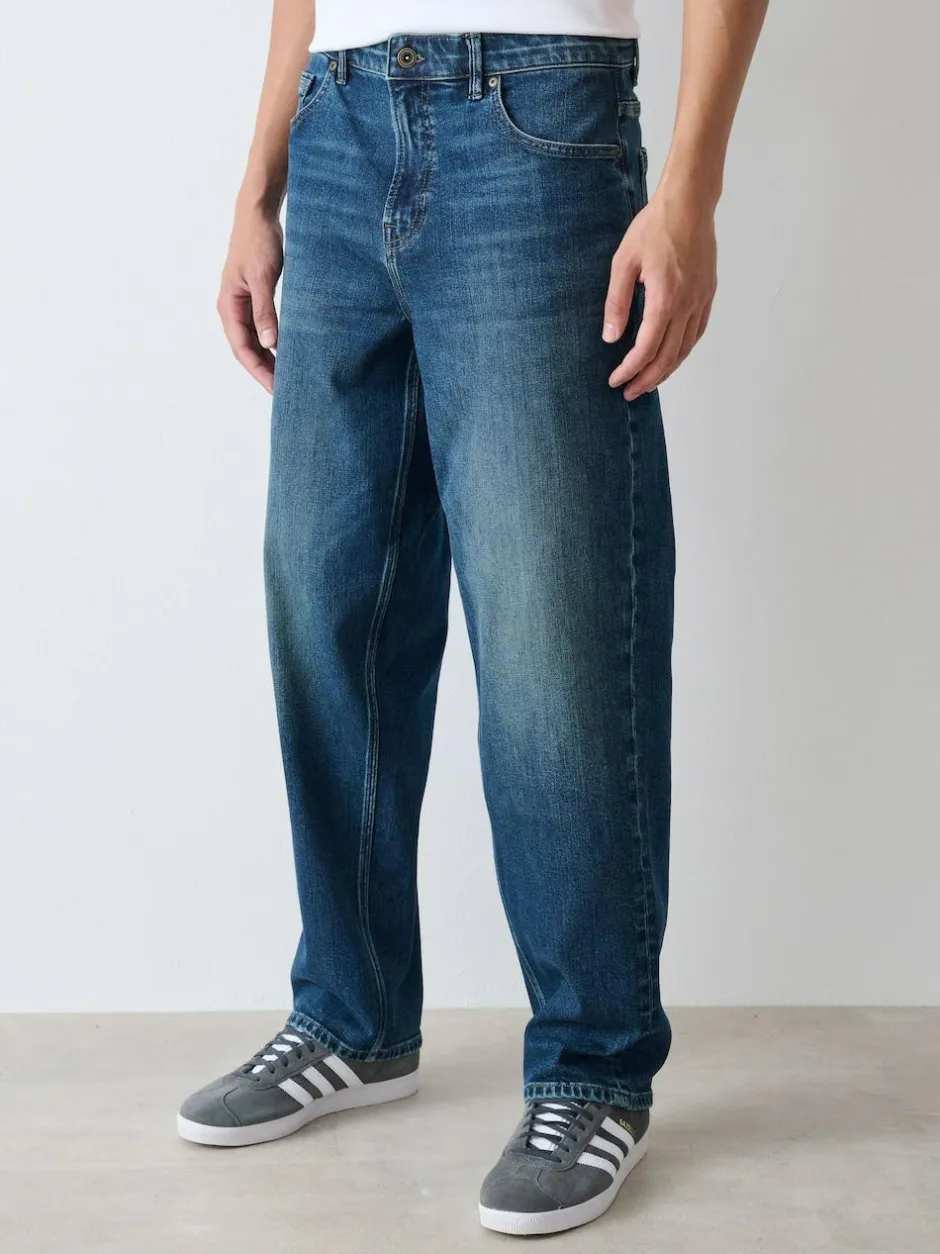 Next Relaxed Fit Authentic Stretch Denim Jeans Mid Blue Discount