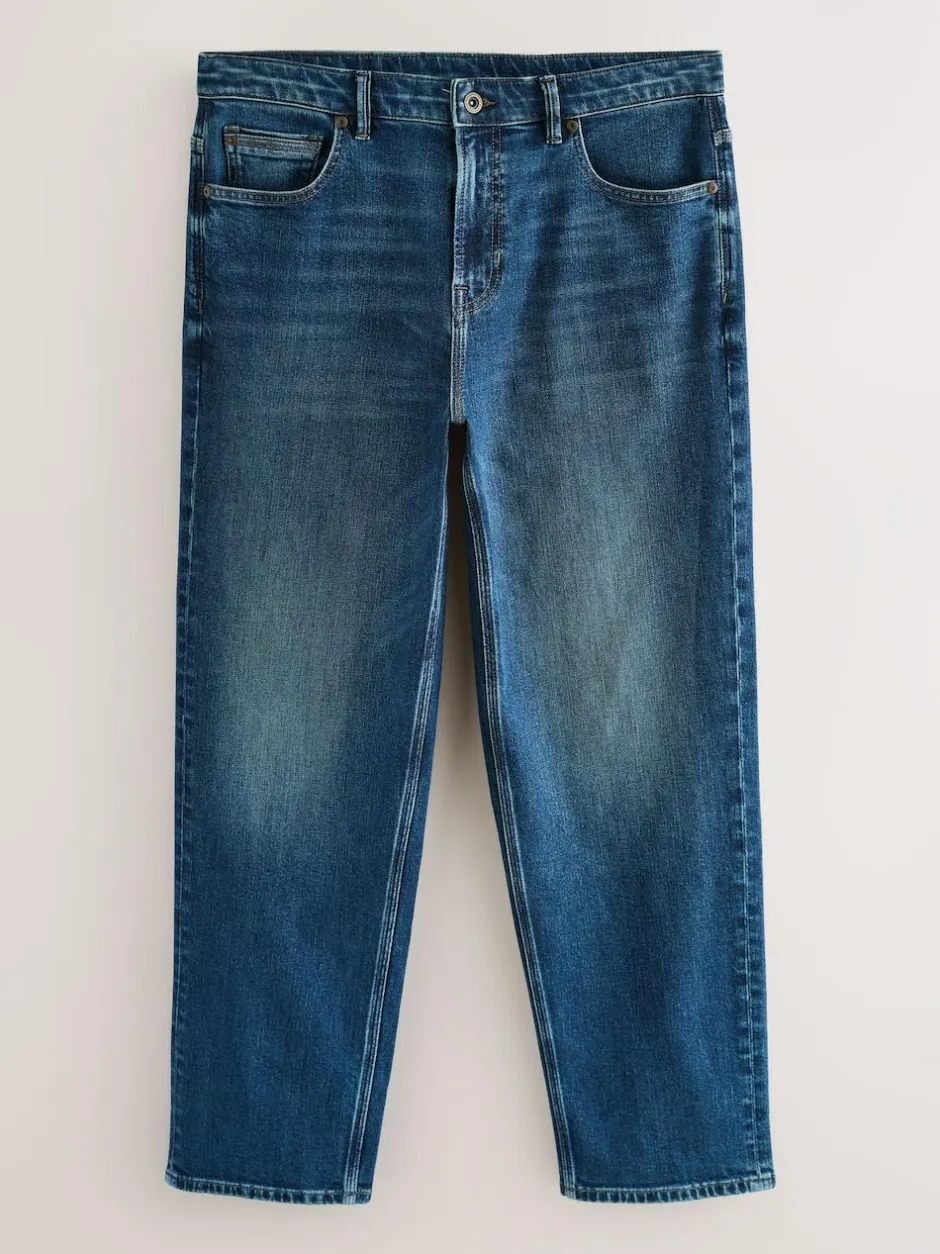 Next Relaxed Fit Authentic Stretch Denim Jeans Mid Blue Discount