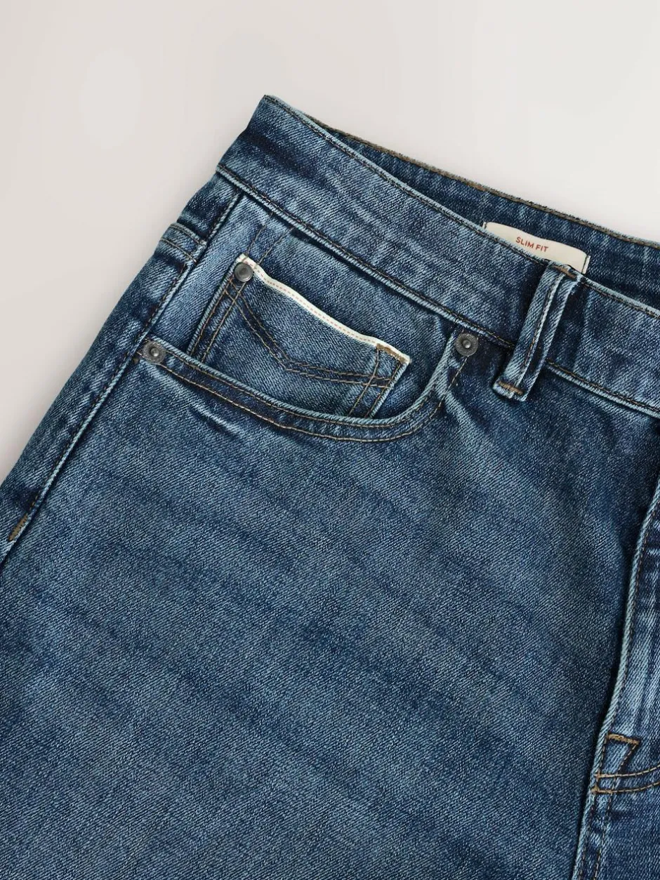 Next Slim Fit Signature Selvedge Denim Jeans Mid Blue Discount