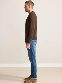 Next Slim Fit Signature Selvedge Denim Jeans Mid Blue Discount