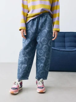 Next Mid Blue SmileyWorld® Pullon Barrel Jeans (3-16yrs)