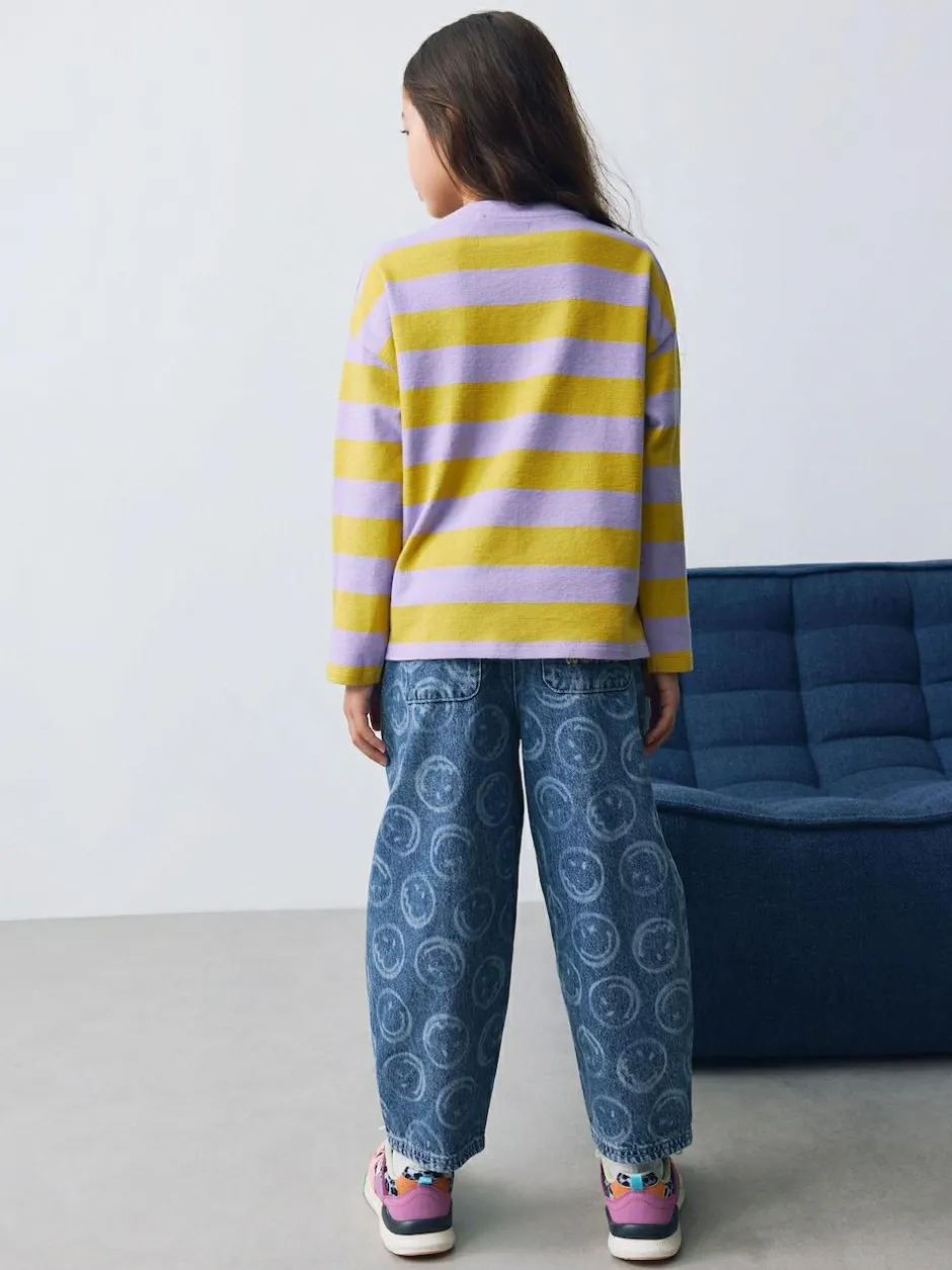 Next Mid Blue SmileyWorld® Pullon Barrel Jeans (3-16yrs)