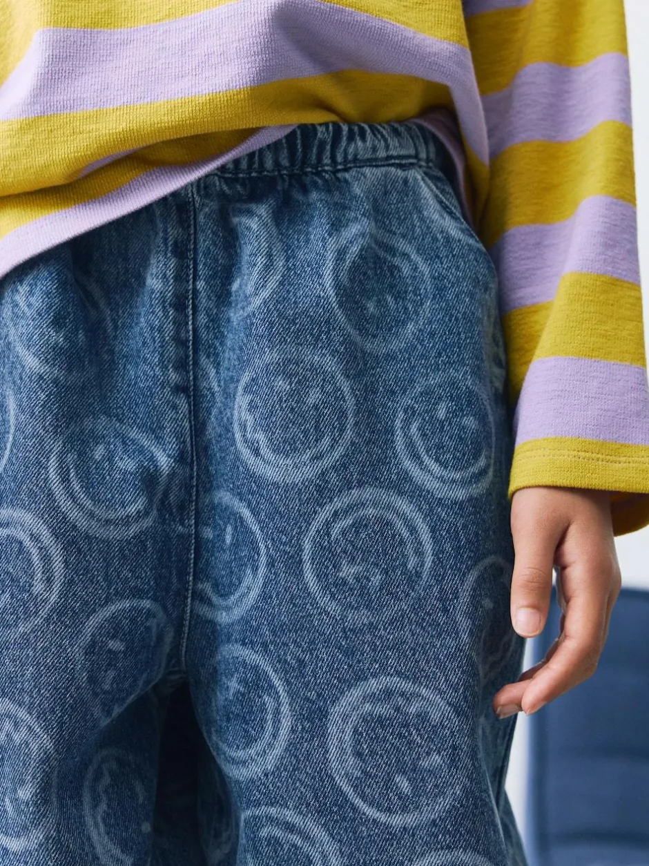 Next Mid Blue SmileyWorld® Pullon Barrel Jeans (3-16yrs)