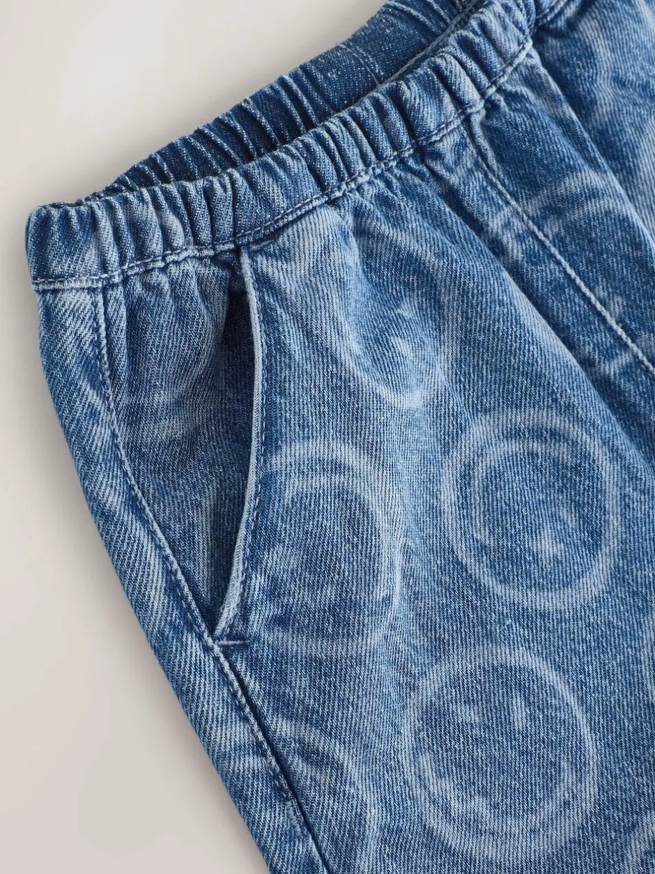 Next Mid Blue SmileyWorld® Pullon Barrel Jeans (3-16yrs)