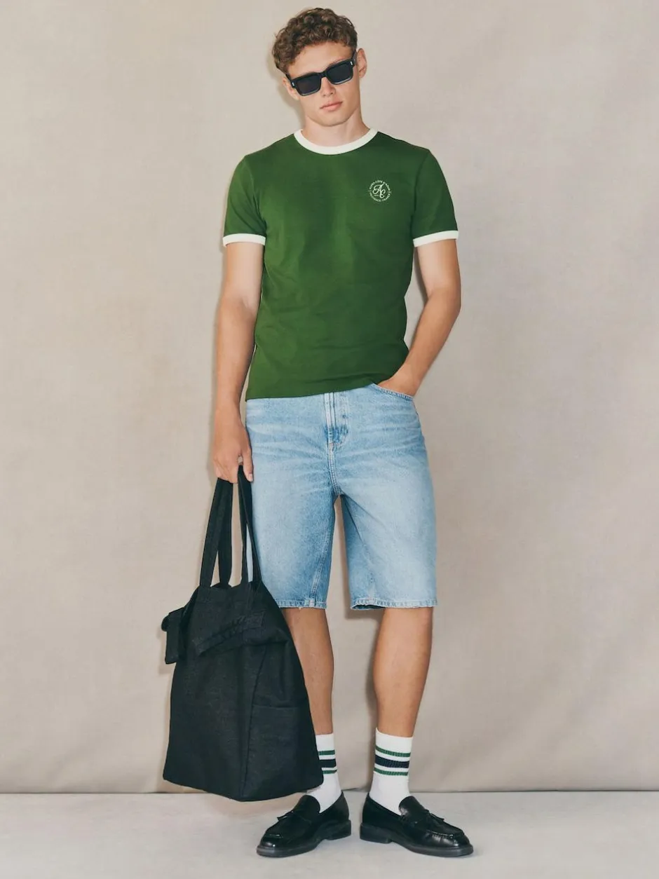 Next Edit Jort Denim Shorts Mid Blue Wash Outlet