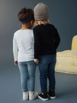Next Mid Blue/Light Blue Denim 2 Pack Elasticated Waist Jeggings (3mths-7yrs) Online