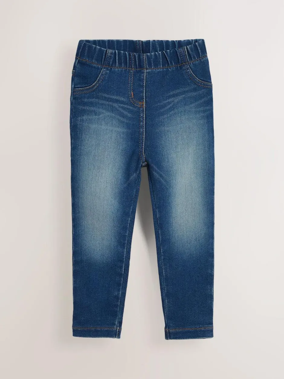 Next Mid Blue/Light Blue Denim 2 Pack Elasticated Waist Jeggings (3mths-7yrs) Online