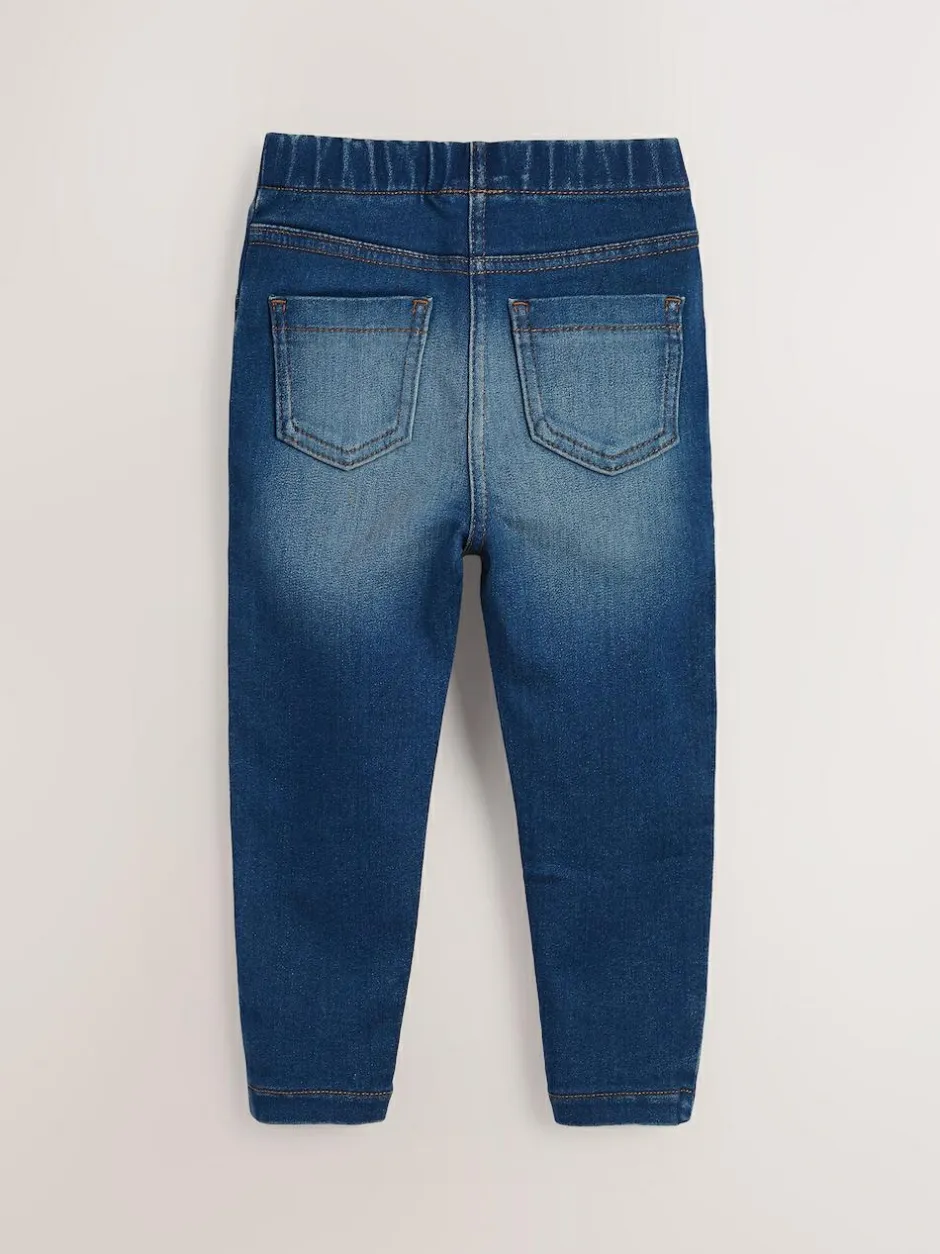 Next Mid Blue/Light Blue Denim 2 Pack Elasticated Waist Jeggings (3mths-7yrs) Online