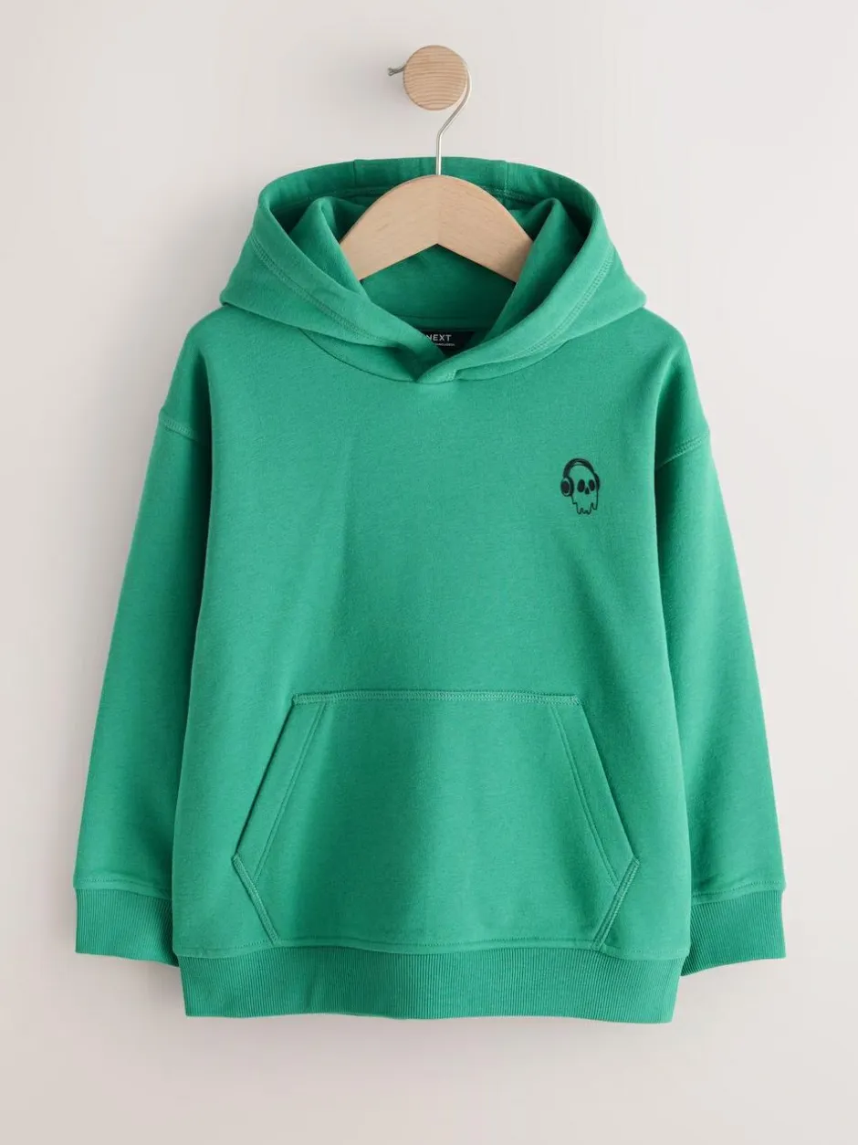 Next Mid Green Skull Sign Off Hoodie (3-16yrs) Outlet