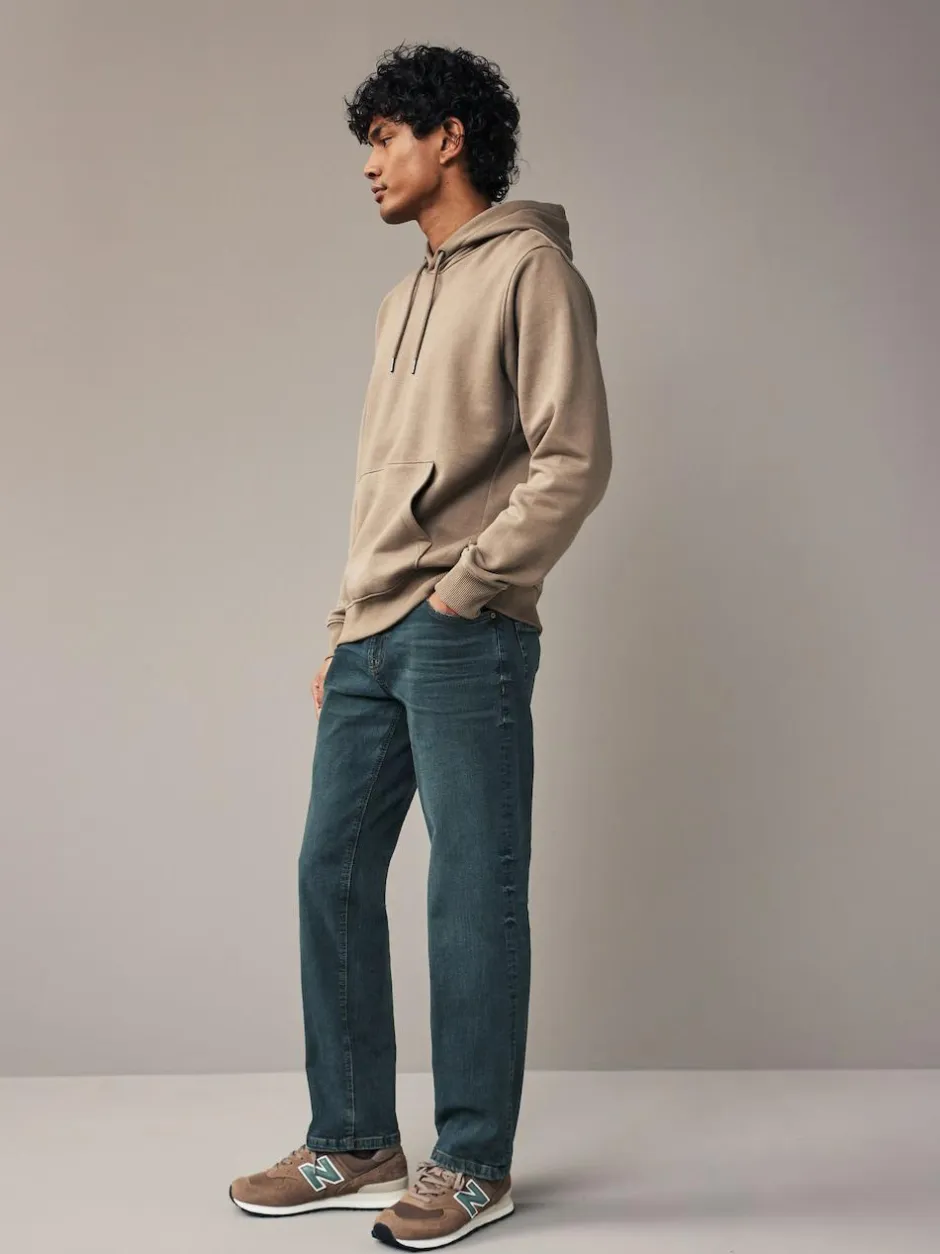 Next Straight Fit Authentic Stretch Denim Jeans Mid Tint