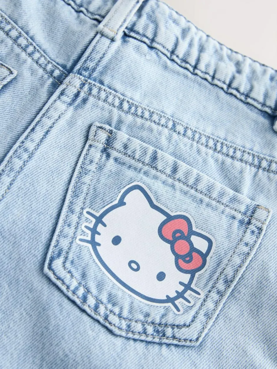 Next Mid Wash Hello Kitty Wide Leg Jeans (3-16yrs) Outlet