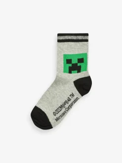 Next Character Cotton Rich Socks 5 Pack Minecraft Creeper Hot
