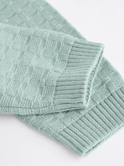Next Baby Textured Knitted 100% Cotton Jumper and Leggings Set (0mths-3yrs) Mineral Online